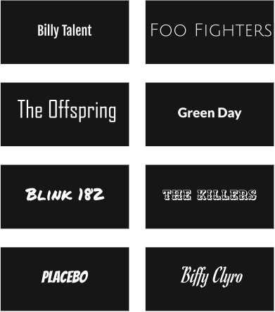 Blink 182 The Killers Placebo Biffy Clyro Billy Talent Foo Fighters Green Day The Offspring